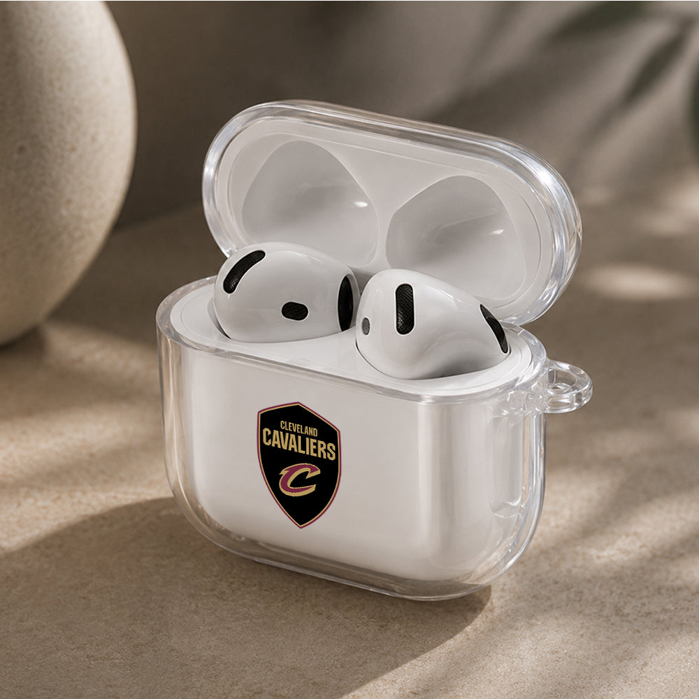 NBA Cleveland Cavaliers Logo Protective Apple Airpods 4 Clear Case - Durable Clear Protection