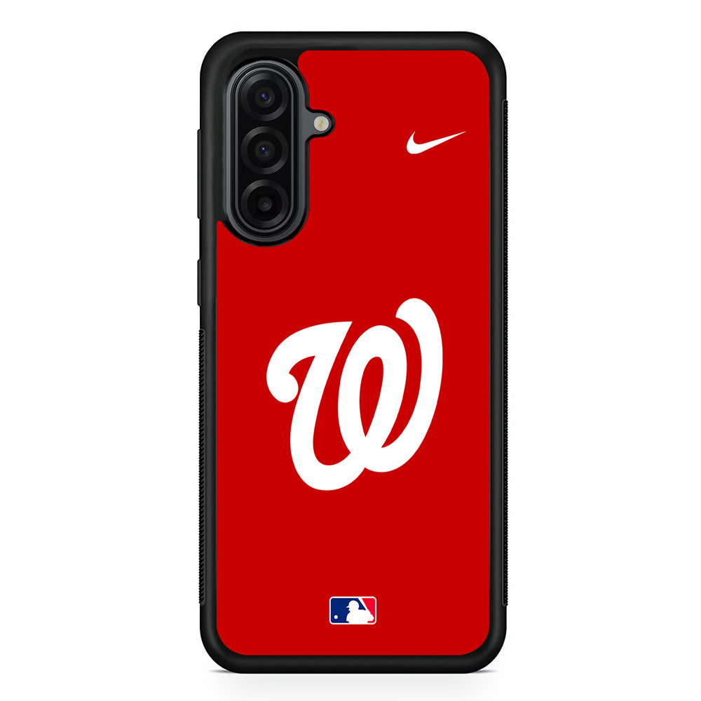 MLB Washington Nationals Red Nike Samsung Galaxy A17 Case | Durable Rubber Samsung Galaxy A17 Phone Case