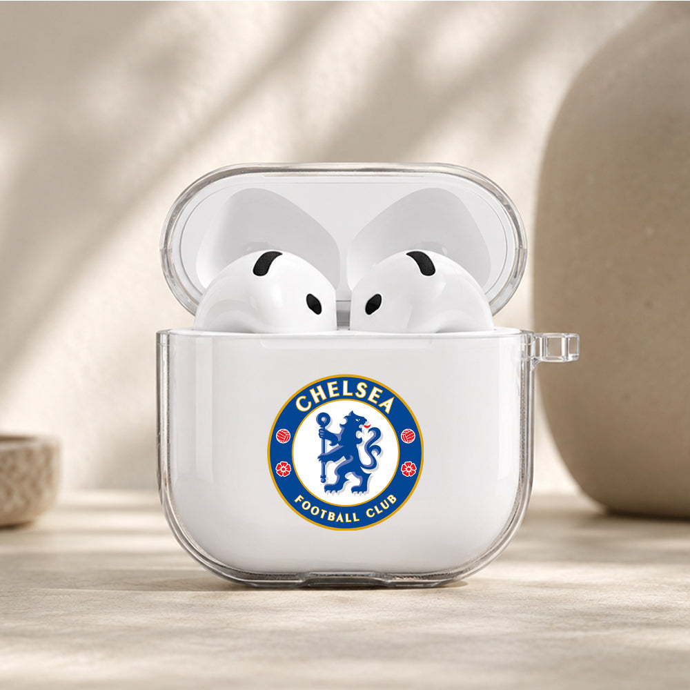 Chelsea Football Logo Protective Apple Airpods 4 Clear Case - Durable Clear Protection