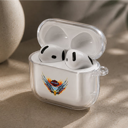 Harley Davidson Eagle Logo Protective Apple Airpods 4 Clear Case - Durable Clear Protection