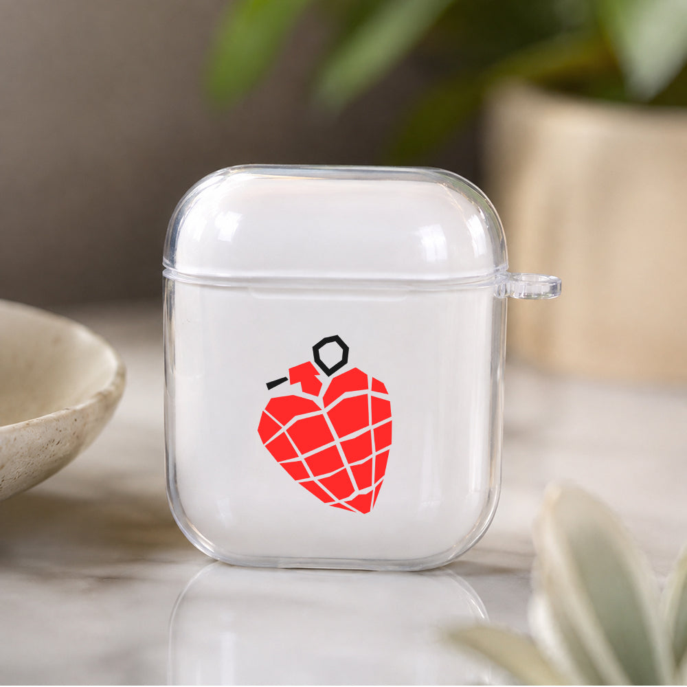 Green Day Red Heart Protective Clear Case Cover For Apple Airpods | Soft Silicone AirPods 1 / 2 Case | Protective Cover