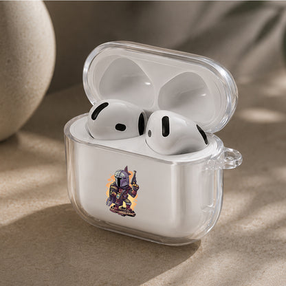 Din Djarin Star Wars Chibi Protective Apple Airpods 4 Clear Case - Durable Clear Protection