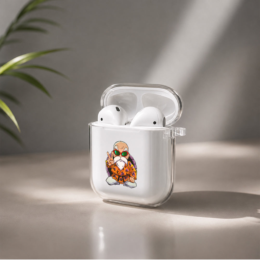 Master Roshi The Strong Grandfather Protective Clear Case Cover For Apple Airpods | Soft Silicone AirPods 1 / 2 Case | Protective Cover