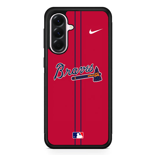 MLB Atlanta Braves Red Nike Samsung Galaxy A56 Case | Samsung Galaxy A56 Protective Rubber Case