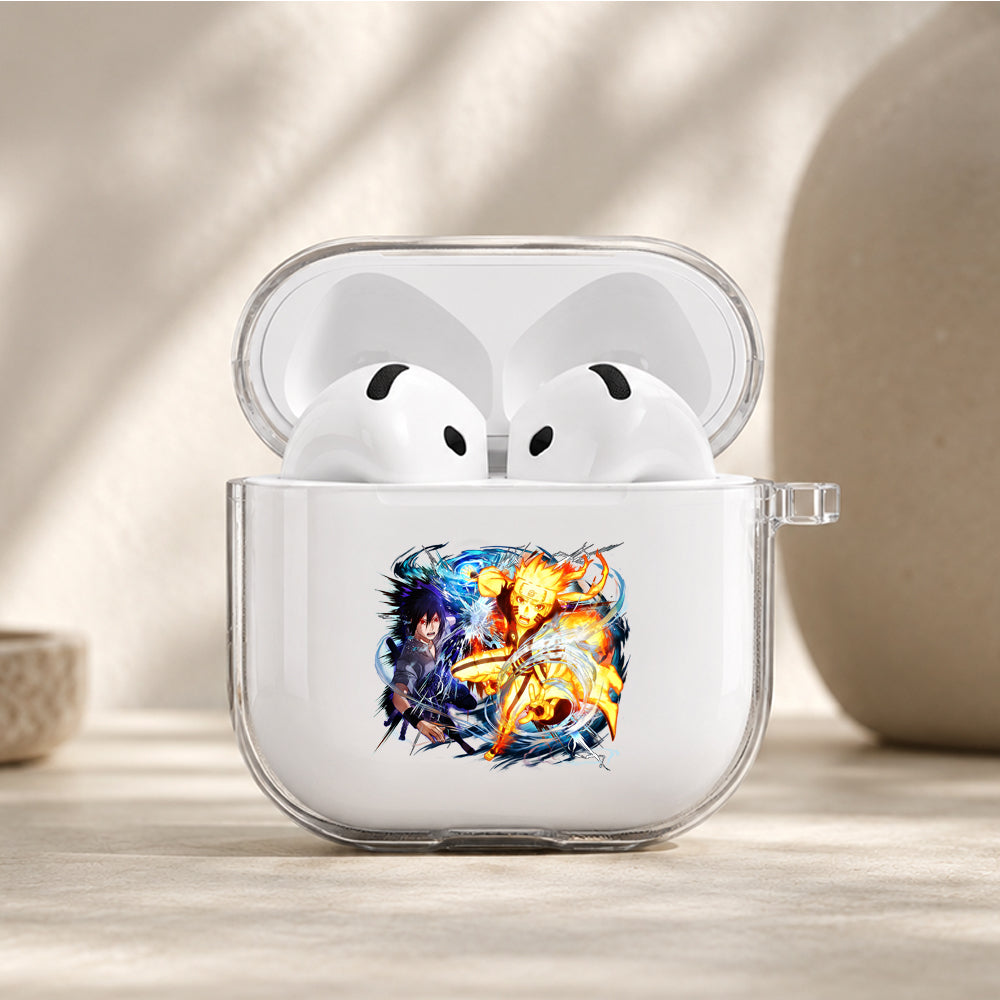 Naruto Sasuke Chidori X Rasengan Protective Apple Airpods 4 Clear Case - Durable Clear Protection