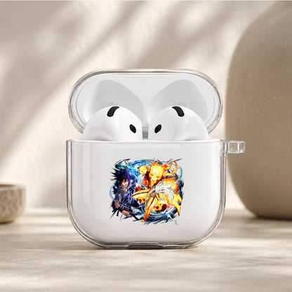 Naruto Sasuke Chidori X Rasengan Protective Apple Airpods 4 Clear Case - Durable Clear Protection