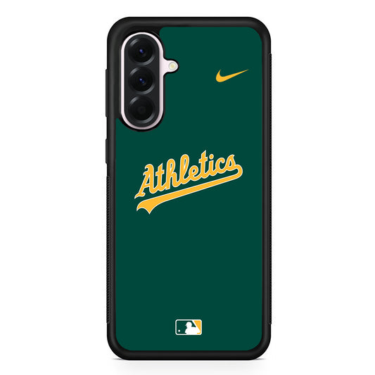MLB Athletics Green Nike Samsung Galaxy A56 Case | Samsung Galaxy A56 Protective Rubber Case