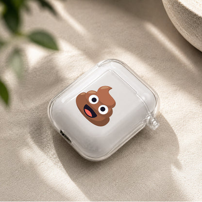 Pile of Poo Emoji Protective Clear Case Cover For Apple Airpods | Soft Silicone AirPods 1 / 2 Case | Protective Cover