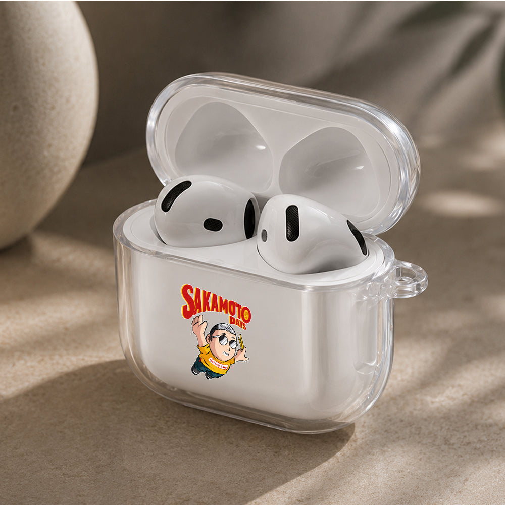 Sakamoto Days Chibi Edition Protective Apple Airpods 4 Clear Case - Durable Clear Protection