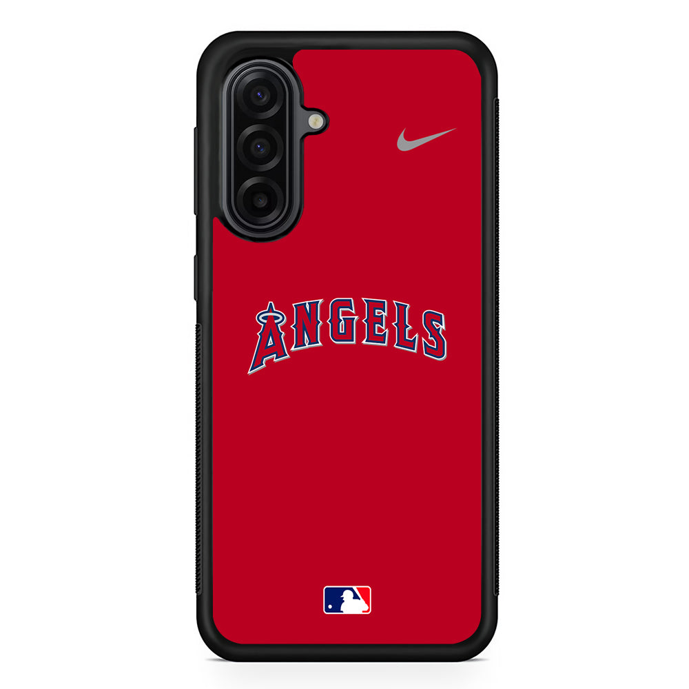 MLB Los Angeles Angels Red Nike Samsung Galaxy A17 Case | Durable Rubber Samsung Galaxy A17 Phone Case