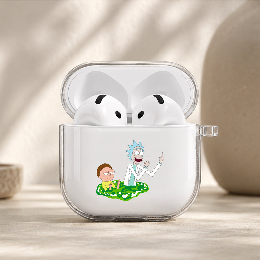 Rick and Morty Mock Protective Apple Airpods 4 Clear Case - Durable Clear Protection