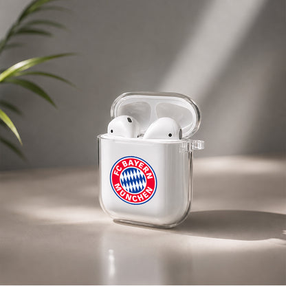Bayern Munich Logo Protective Clear Case Cover For Apple Airpods | Soft Silicone AirPods 1 / 2 Case | Protective Cover
