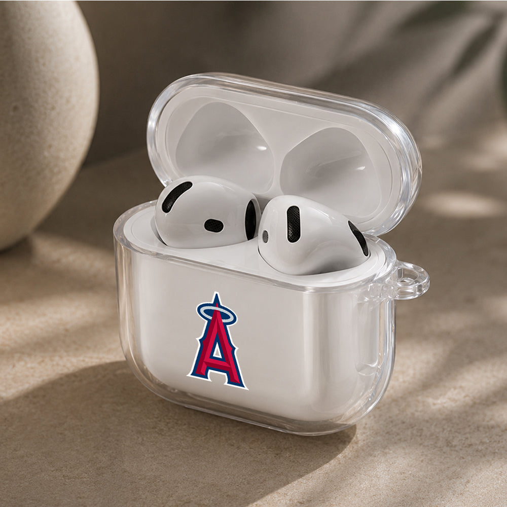 MLB Los Angeles Angels Logo Protective Apple Airpods 4 Clear Case - Durable Clear Protection