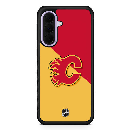NHL Calgary Flames Red Yellow Samsung Galaxy A37 Case | Samsung Galaxy A37 Rubber Protective Case