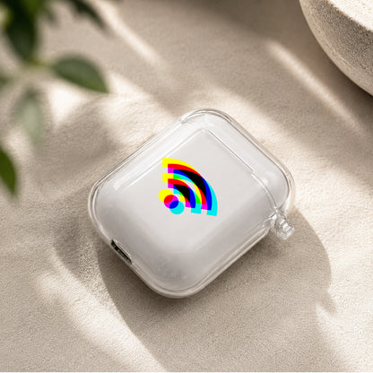 Blurry Wifi Signal Protective Clear Case Cover For Apple Airpods | Soft Silicone AirPods 1 / 2 Case | Protective Cover