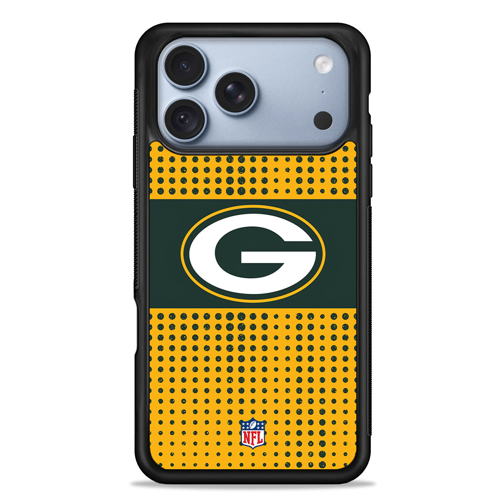 NFL Green Bay Packers Dot Pattern iPhone 18 Pro Case - iPhone 18 Pro Silicone Case