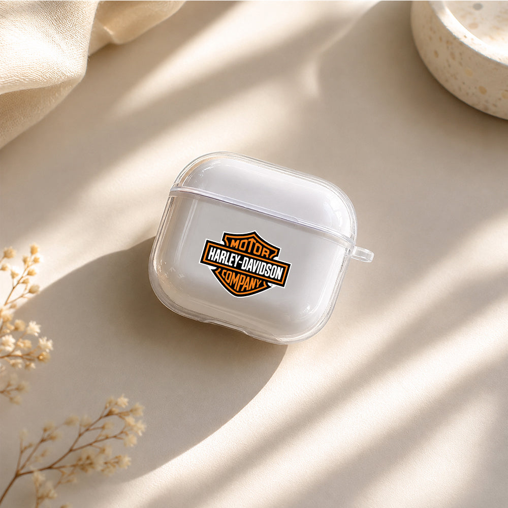 Harley Davidson Iconic Logo Protective Apple Airpods 4 Clear Case - Durable Clear Protection