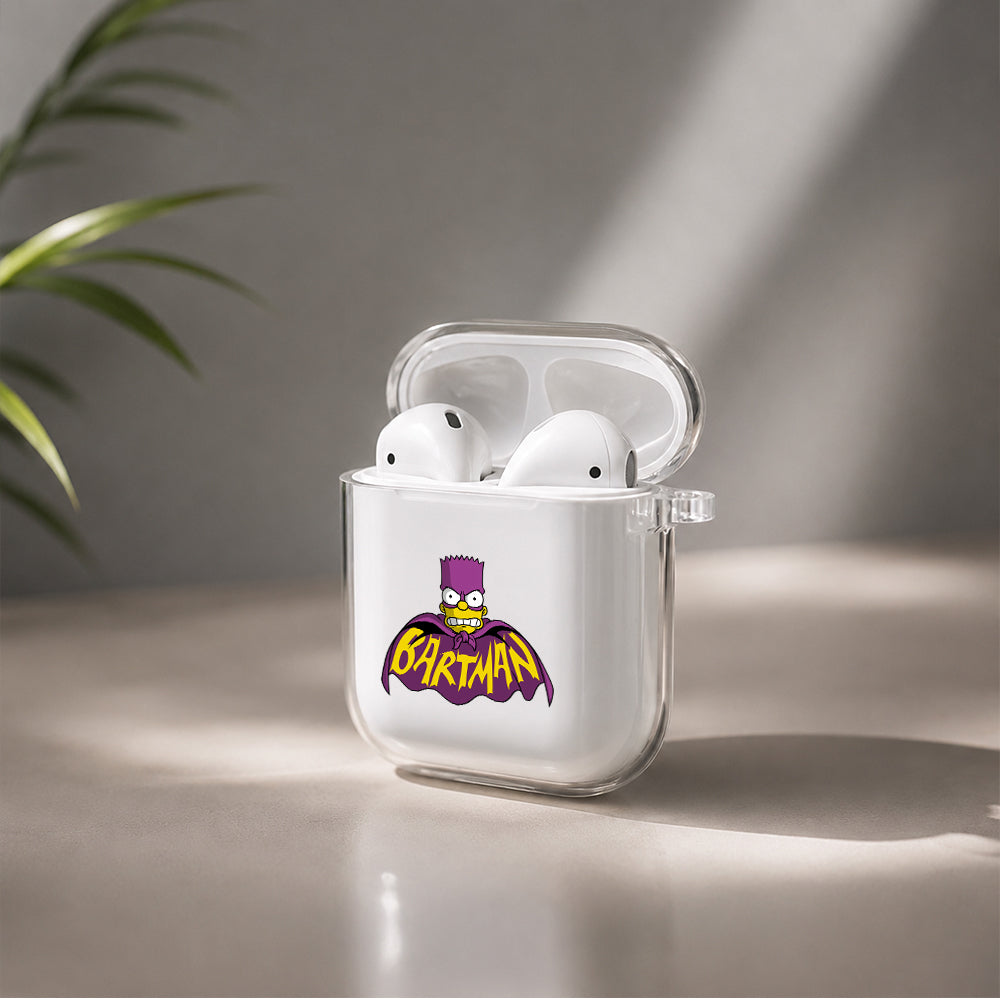 The Simpson Bartman Mode Protective Clear Case Cover For Apple Airpods | Soft Silicone AirPods 1 / 2 Case | Protective Cover