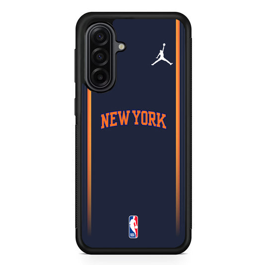 NBA New York Knicks Navy Jordan Samsung Galaxy A17 Case | Durable Rubber Samsung Galaxy A17 Phone Case