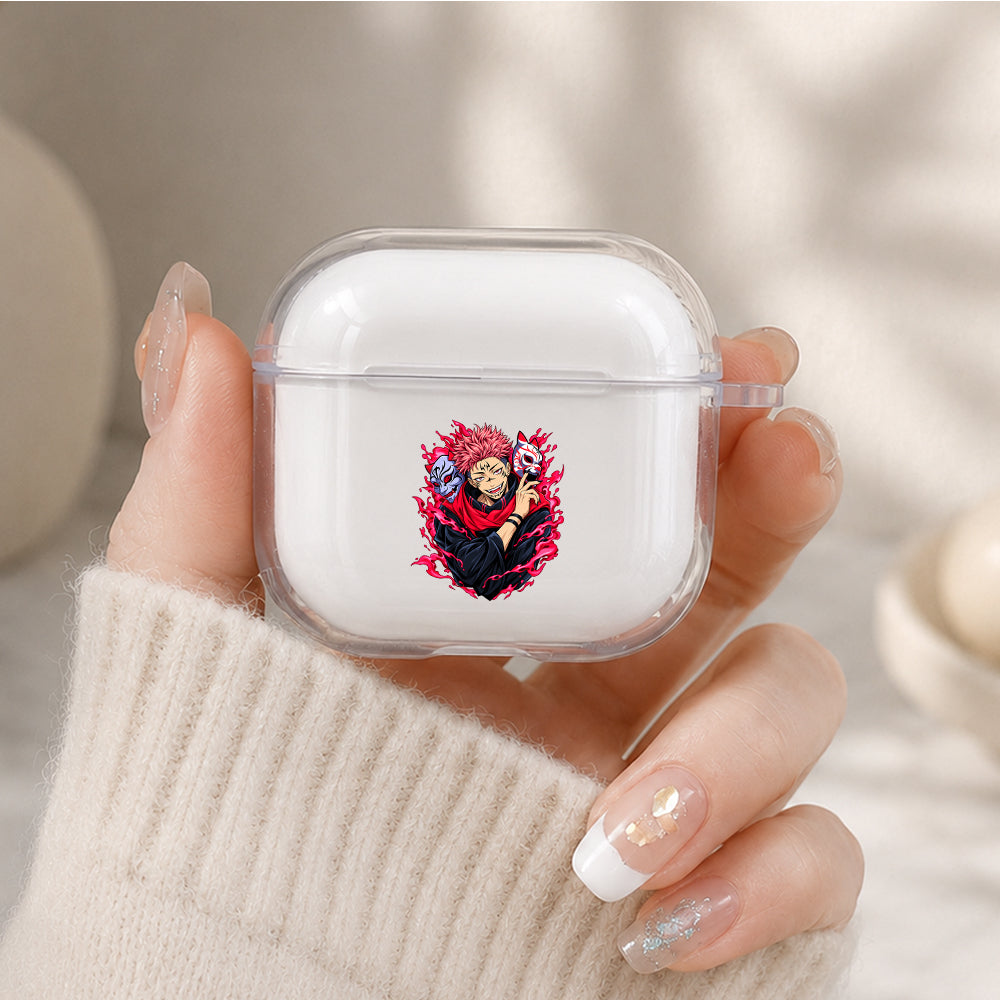 Jujutsu Kaisen Sukuna Masks Protective Apple Airpods 4 Clear Case - Durable Clear Protection