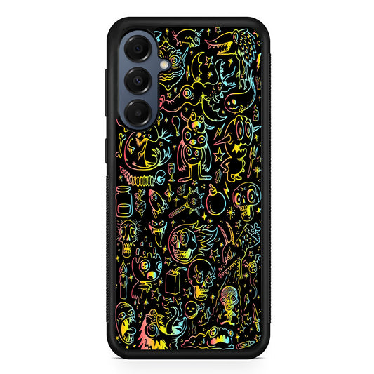 Doodle Monsters Black Samsung Galaxy A16 Case | Slim Protective Cover for Samsung Galaxy A16