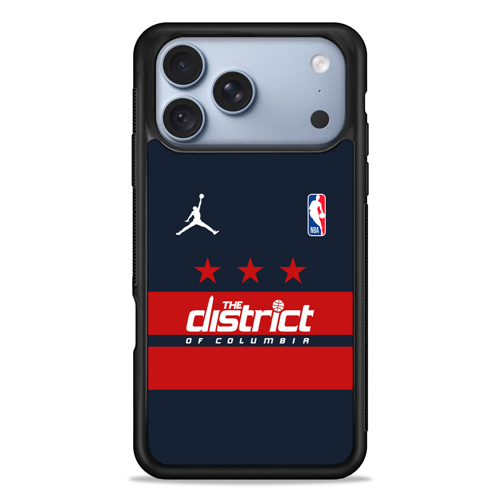 NBA Washington Wizards Navy Jordan iPhone 18 Pro Case - iPhone 18 Pro Silicone Case