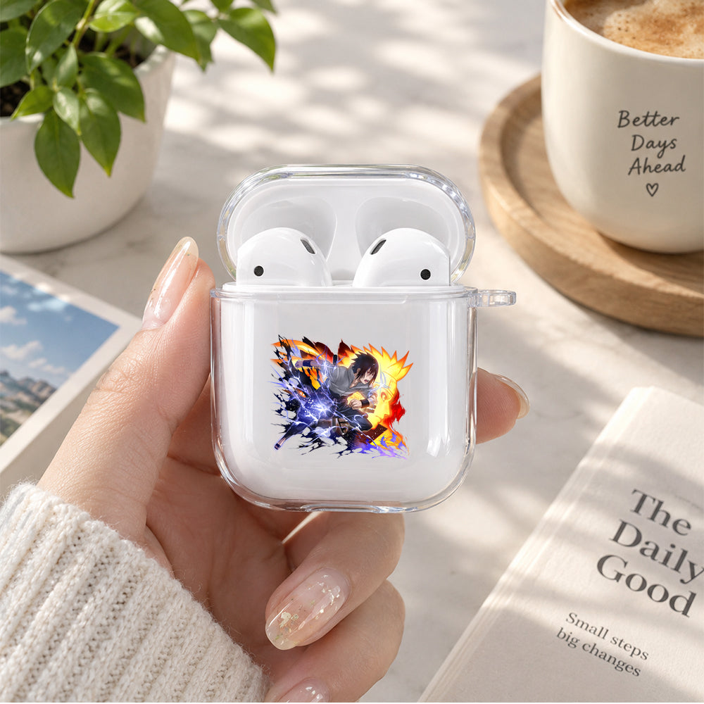 Sasuke The Sun and The Moon Protective Clear Case Cover For Apple Airpods | Soft Silicone AirPods 1 / 2 Case | Protective Cover