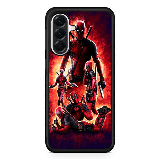 Deadpool On Fire Samsung Galaxy A56 Case | Samsung Galaxy A56 Protective Rubber Case