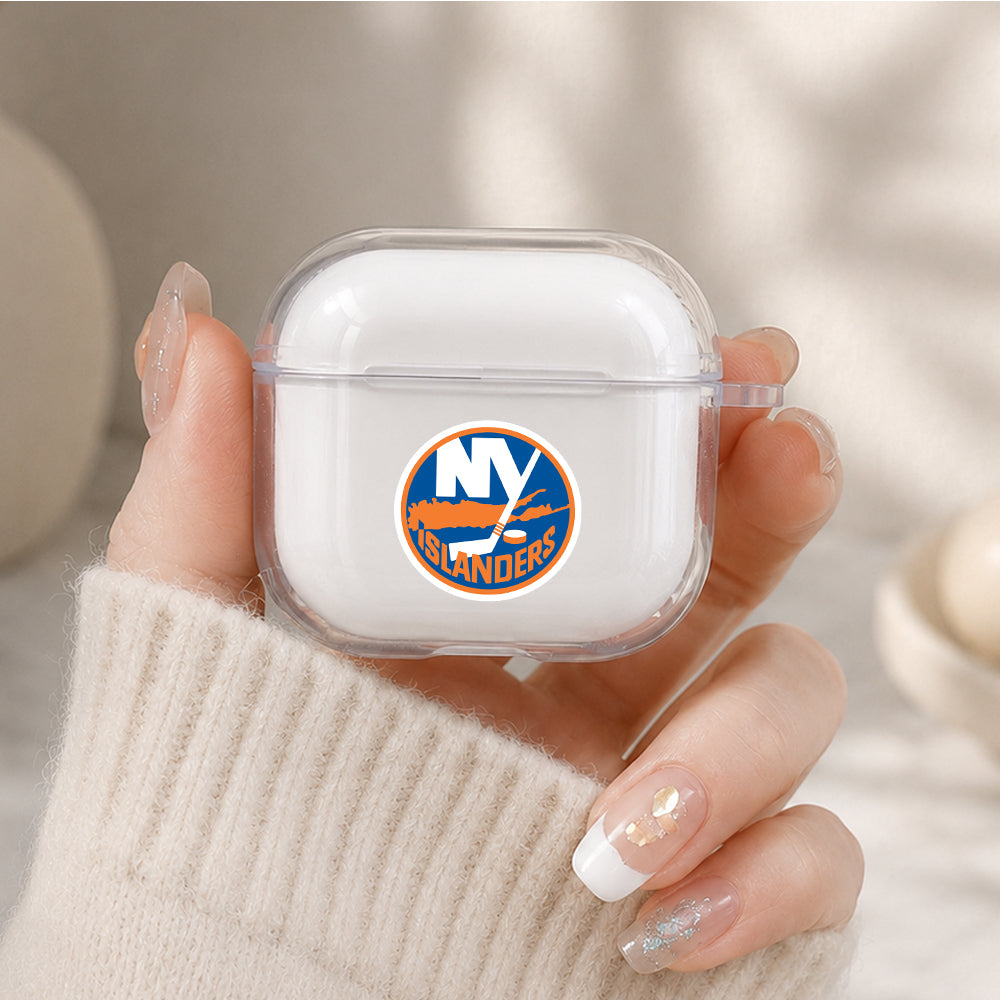 NHL New York Islanders Logo Protective Apple Airpods 4 Clear Case - Durable Clear Protection