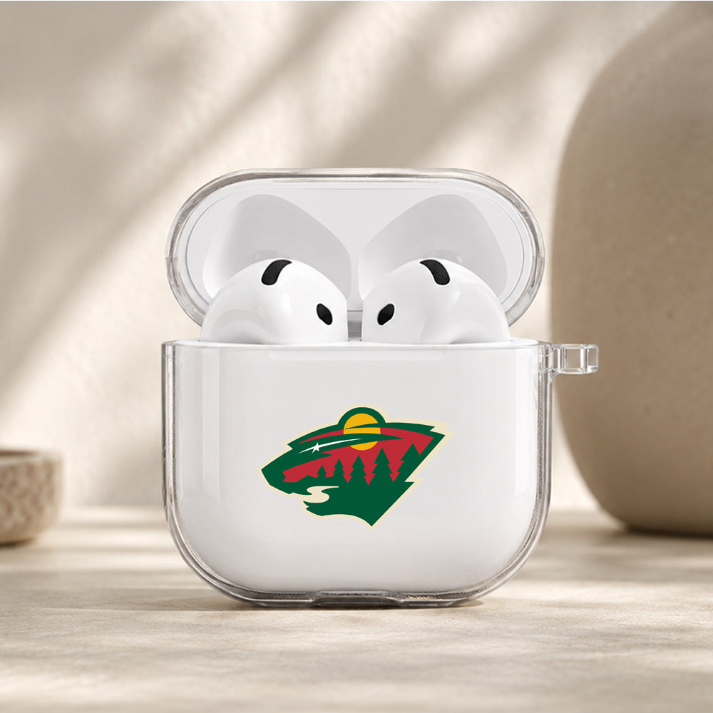 NHL Minnesota Wild Logo Protective Apple Airpods 4 Clear Case - Durable Clear Protection