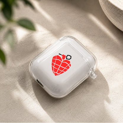 Green Day Red Heart Protective Clear Case Cover For Apple Airpods | Soft Silicone AirPods 1 / 2 Case | Protective Cover
