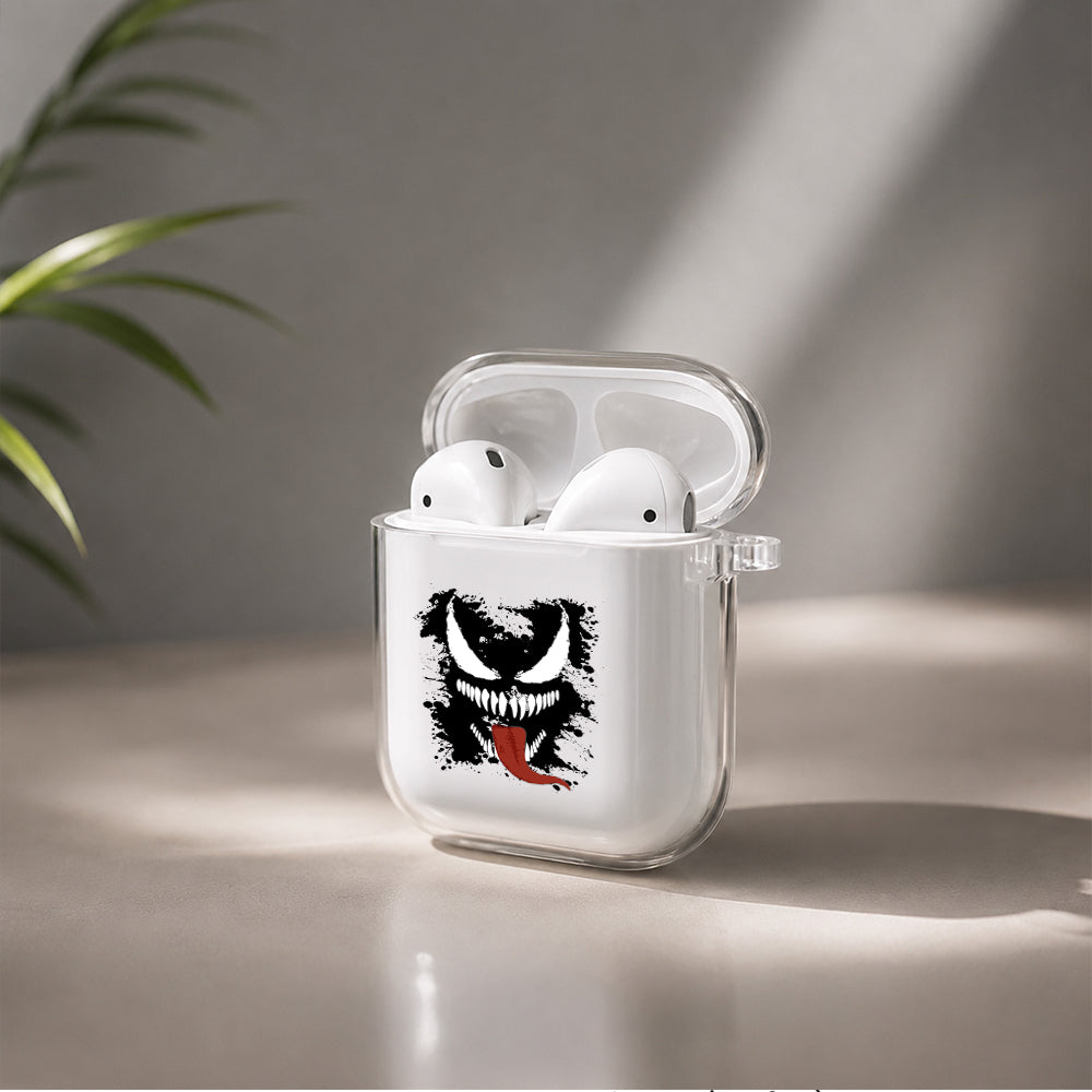 Venom Head Splash Slime Protective Clear Case Cover For Apple Airpods | Soft Silicone AirPods 1 / 2 Case | Protective Cover