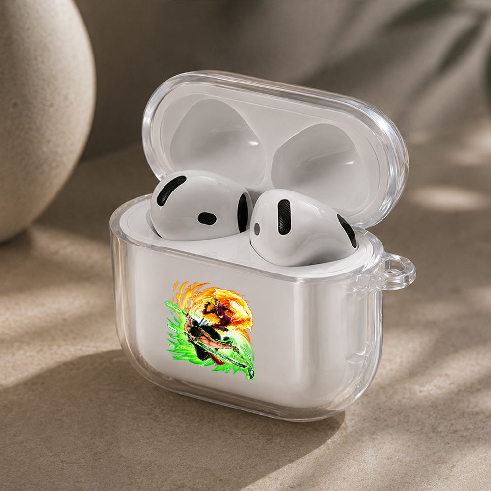 Zoro and Sanji Fury Protective Apple Airpods 4 Clear Case - Durable Clear Protection