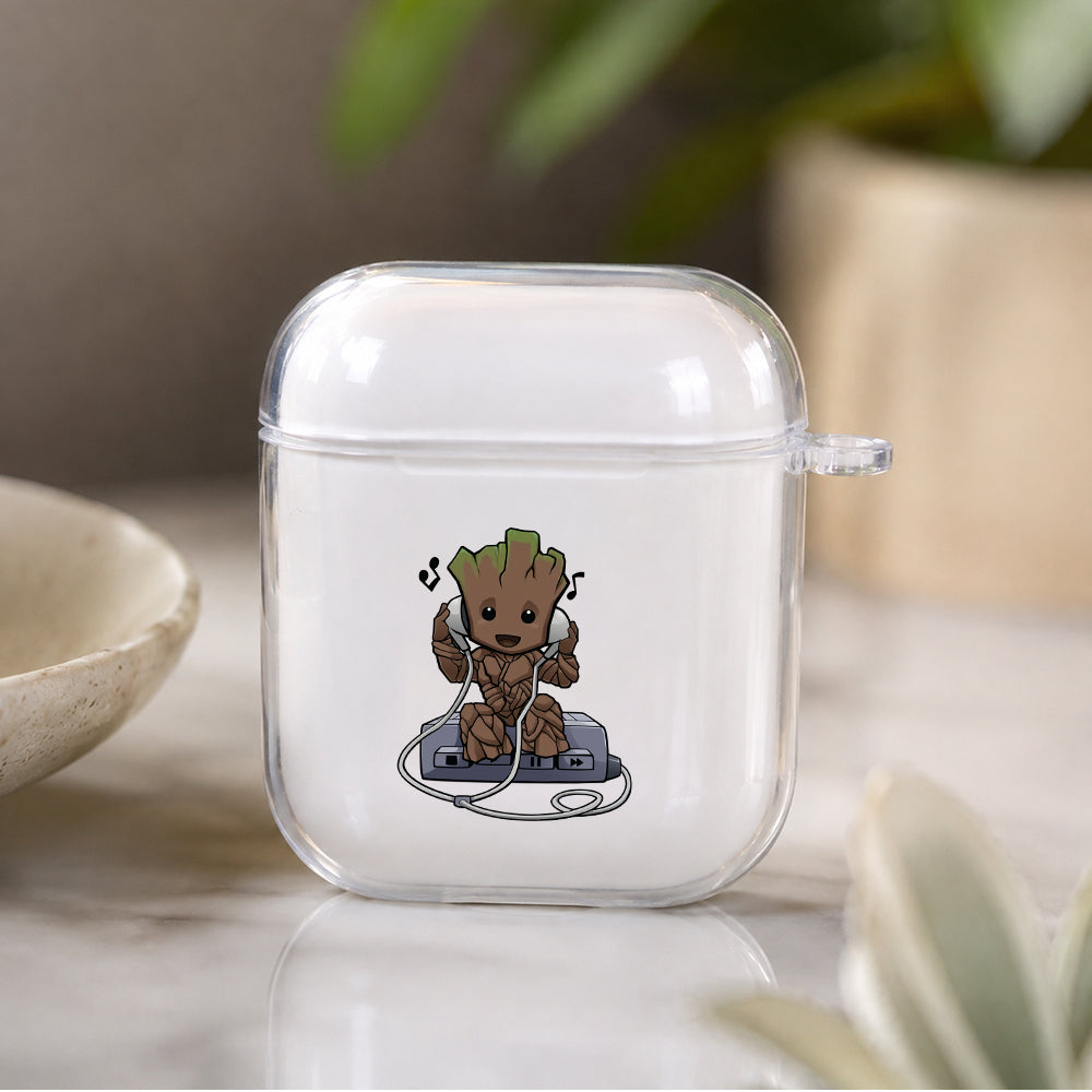 Cute The little Groot Protective Clear Case Cover For Apple Airpods | Soft Silicone AirPods 1 / 2 Case | Protective Cover