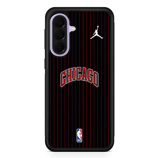 NBA Chicago Bulls Black Jordan Samsung Galaxy A37 Case | Samsung Galaxy A37 Rubber Protective Case