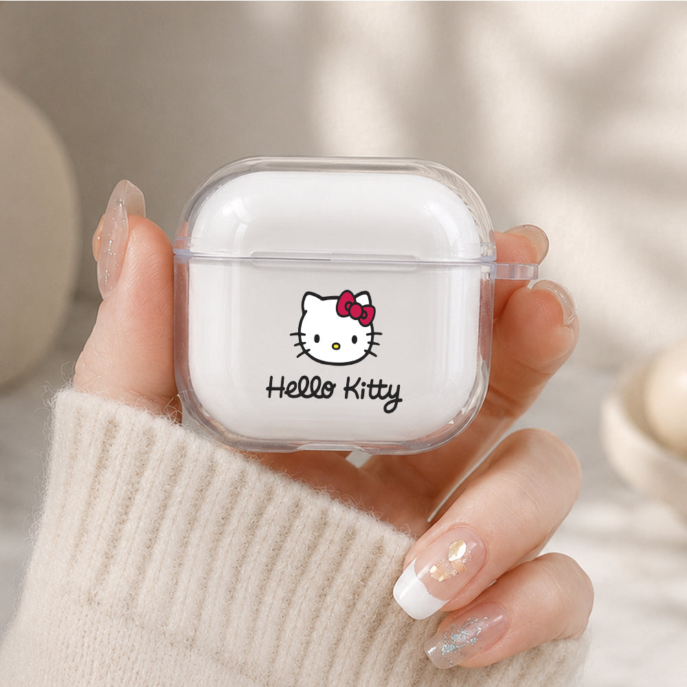 Hello Kitty Face Protective Apple Airpods 4 Clear Case - Durable Clear Protection