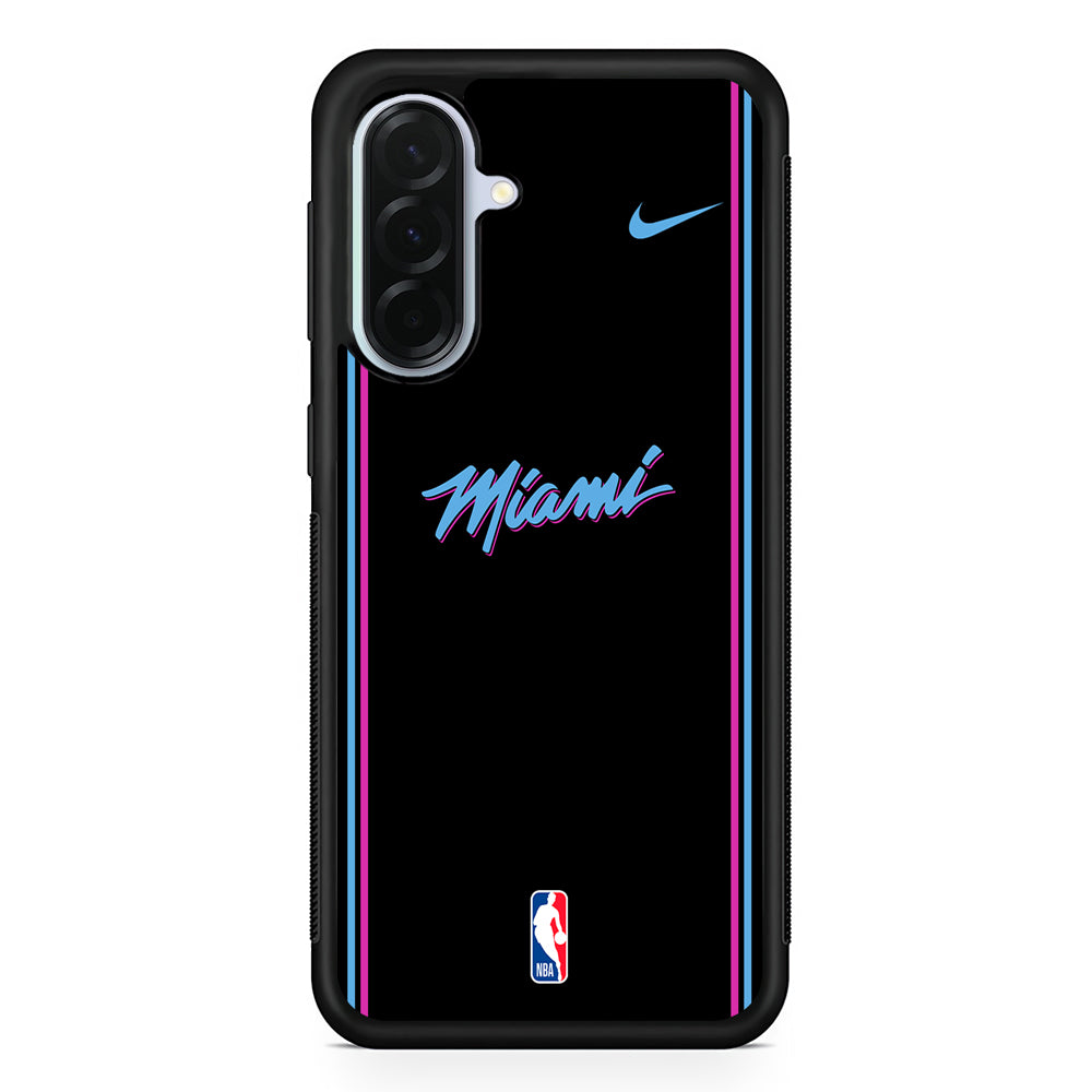 NBA Miami Heat Black Nike Samsung Galaxy A36 Case | Durable Samsung Galaxy A36 Protective Case