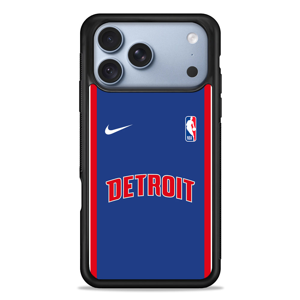 NBA Detroit Pistons Blue Nike iPhone 18 Pro Case - iPhone 18 Pro Silicone Case