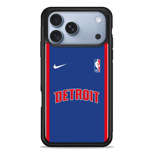NBA Detroit Pistons Blue Nike iPhone 18 Pro Case - iPhone 18 Pro Silicone Case
