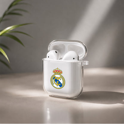 Real Madrid Logo Protective Clear Case Cover For Apple Airpods | Soft Silicone AirPods 1 / 2 Case | Protective Cover