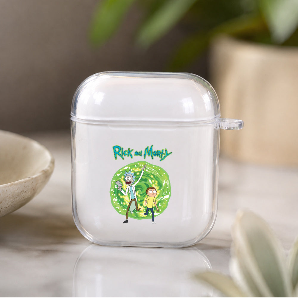 Rick and Morty Portal Protective Clear Case Cover For Apple Airpods | Soft Silicone AirPods 1 / 2 Case | Protective Cover