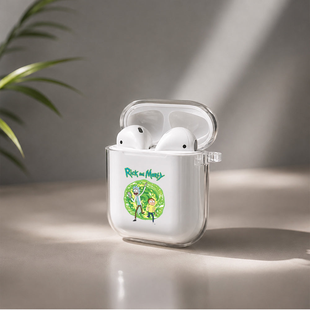 Rick and Morty Portal Protective Clear Case Cover For Apple Airpods | Soft Silicone AirPods 1 / 2 Case | Protective Cover