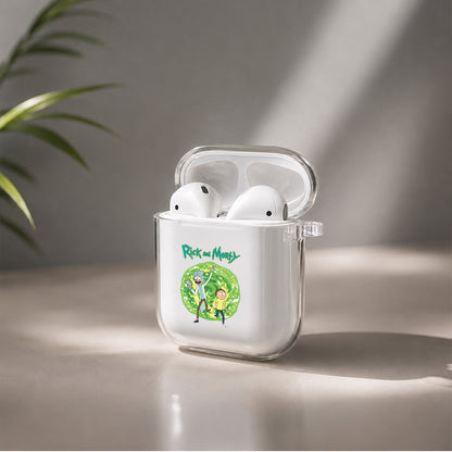 Rick and Morty Portal Protective Clear Case Cover For Apple Airpods | Soft Silicone AirPods 1 / 2 Case | Protective Cover