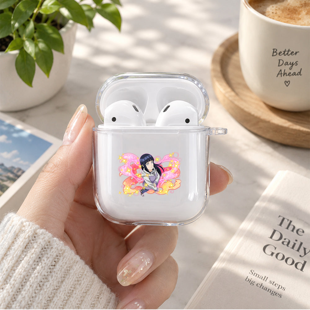 Hinata Hyuuga Beautiful Protective Clear Case Cover For Apple Airpods | Soft Silicone AirPods 1 / 2 Case | Protective Cover