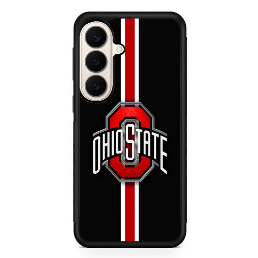 Ohio State White Red Line Samsung Galaxy S26 Case | Durable Protective Rubber Cover
