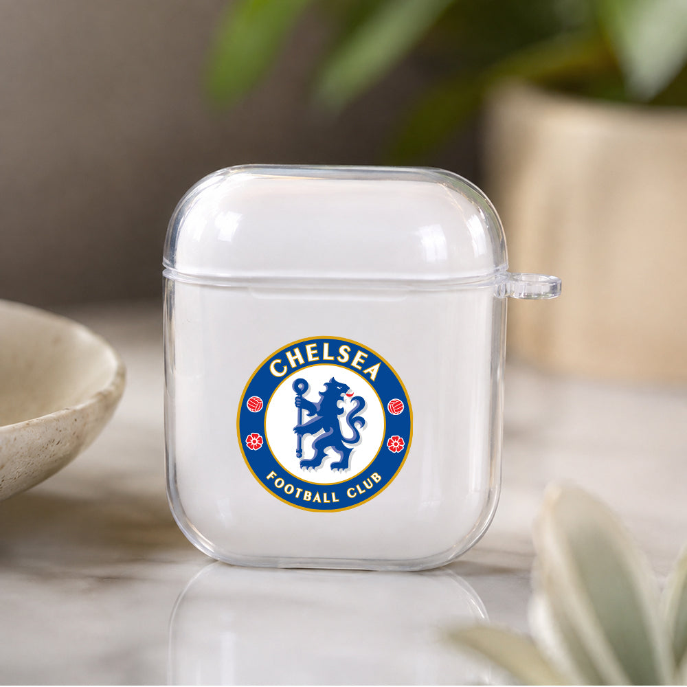 Chelsea Logo Protective Clear Case Cover For Apple Airpods | Soft Silicone AirPods 1 / 2 Case | Protective Cover