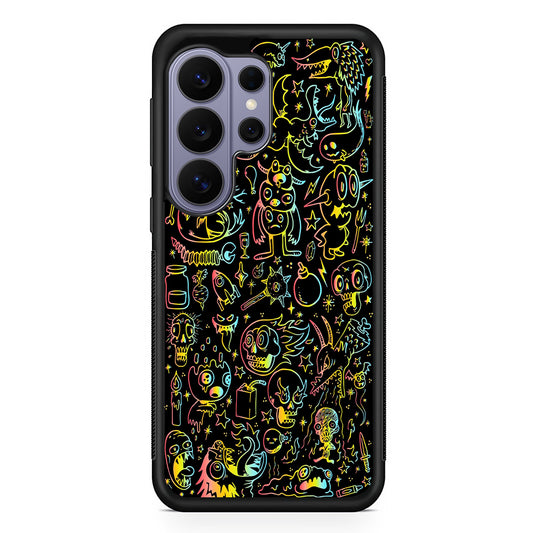 Doodle Monsters Black Samsung Galaxy S26 Ultra Case | Protective Rubber Cover