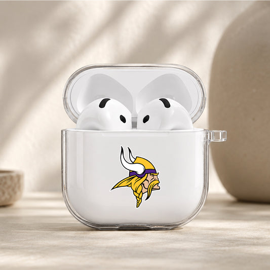 NFL Minnesota Vikings Logo Protective Apple Airpods 4 Clear Case - Durable Clear Protection