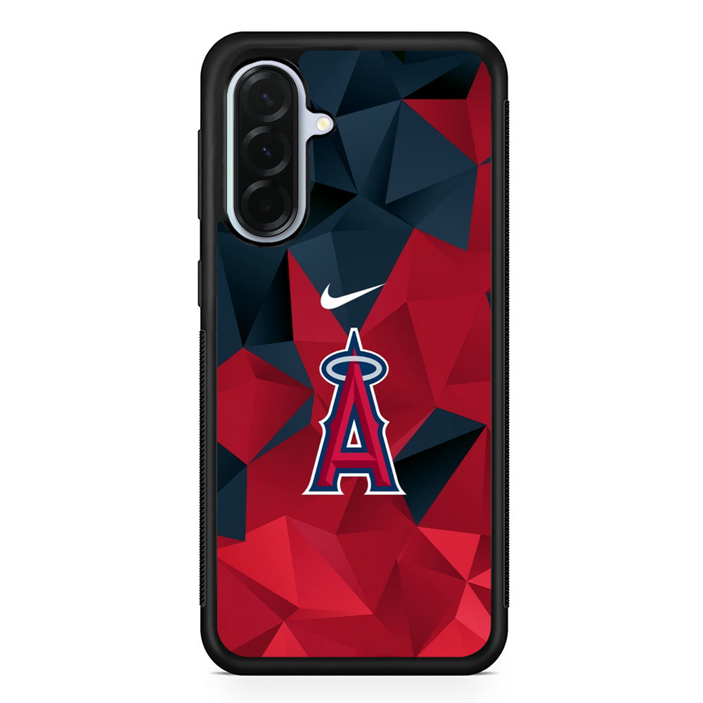 MLB Los Angeles Angels Polygonal Nike Samsung Galaxy A36 Case | Durable Samsung Galaxy A36 Protective Case