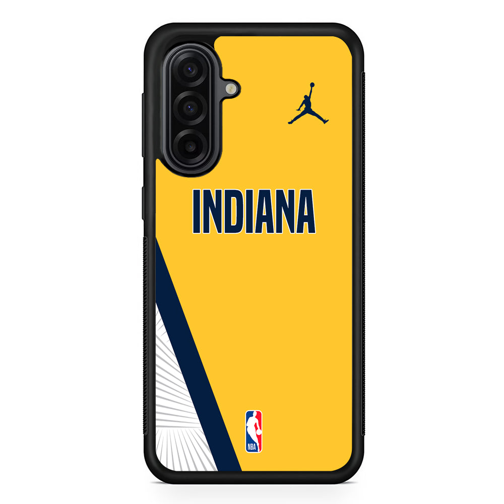 NBA Indiana Pacers Yellow Jordan Samsung Galaxy A17 Case | Durable Rubber Samsung Galaxy A17 Phone Case